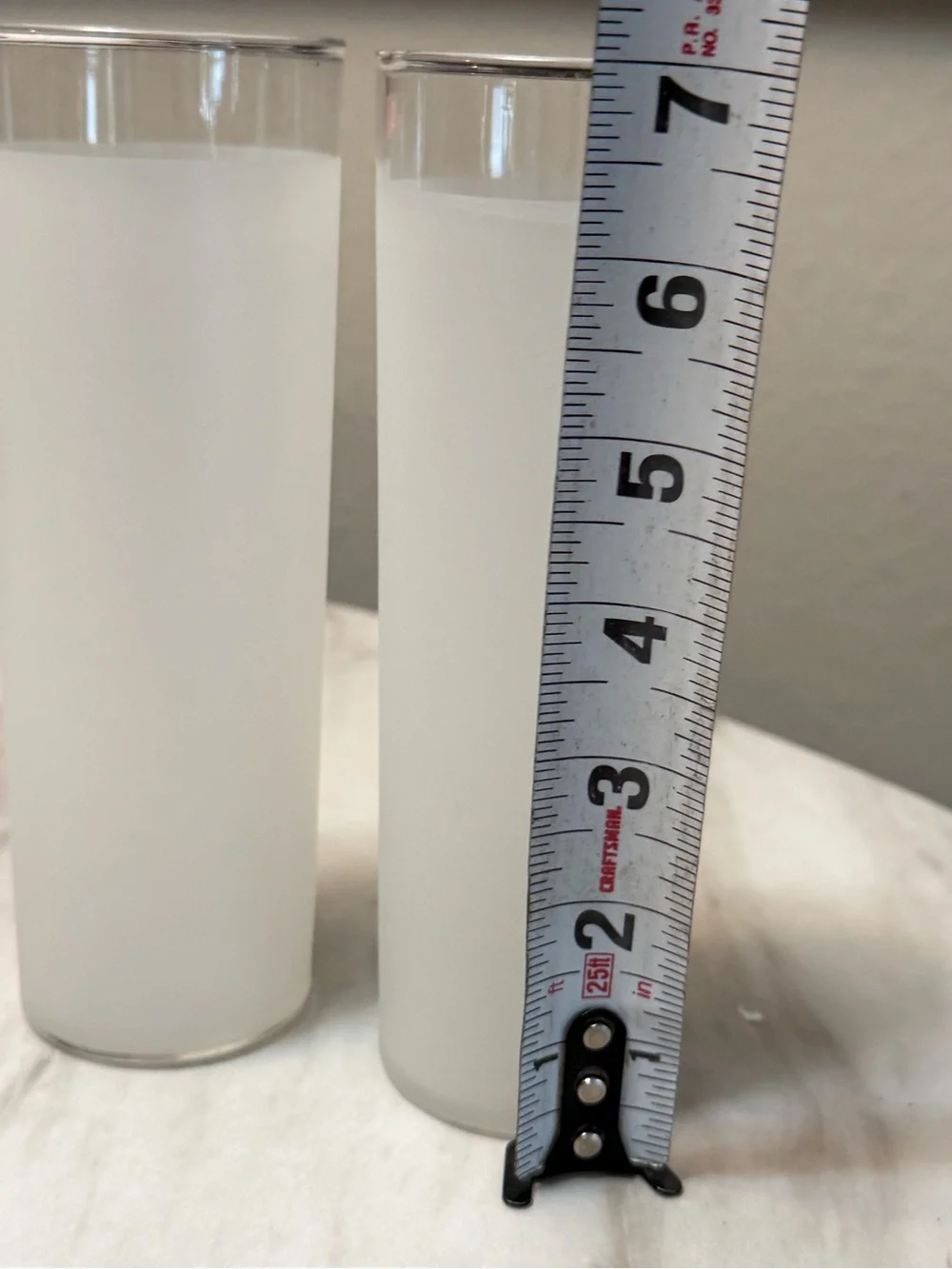 Libbey glass co Set Of 2 Frosted White Highball Drinking Glasses 7 in
